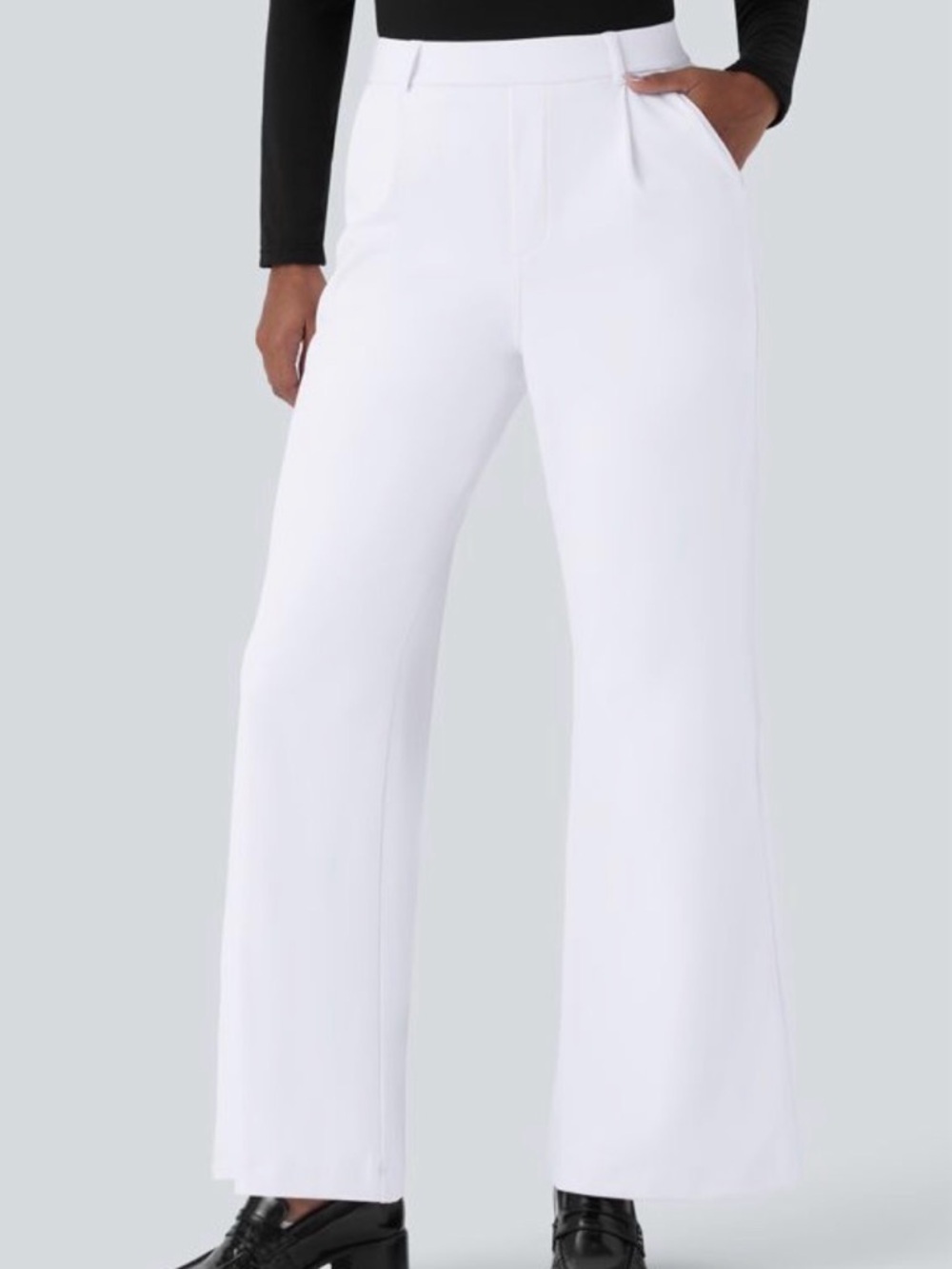 HALARA White Wide-Leg Women's Pants